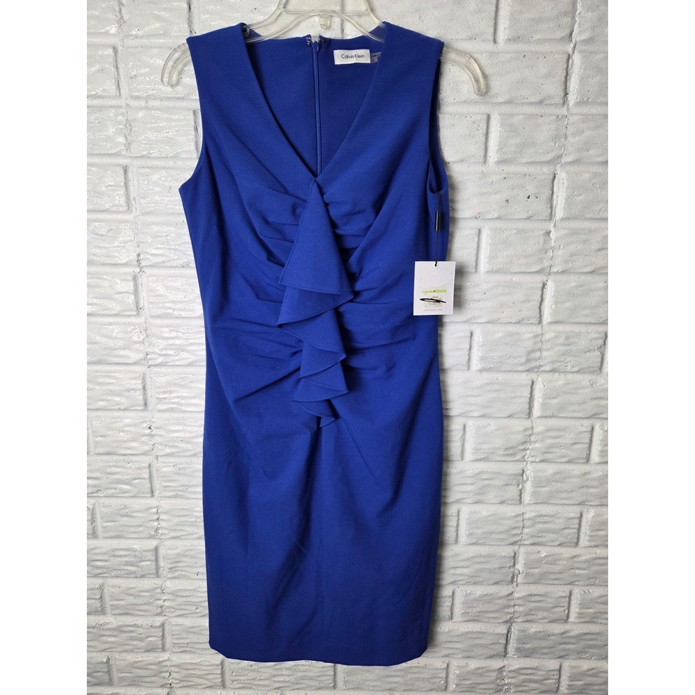 Women's size 4 Calvin Klein dress Business Interview Classic look NWT Royal Blue